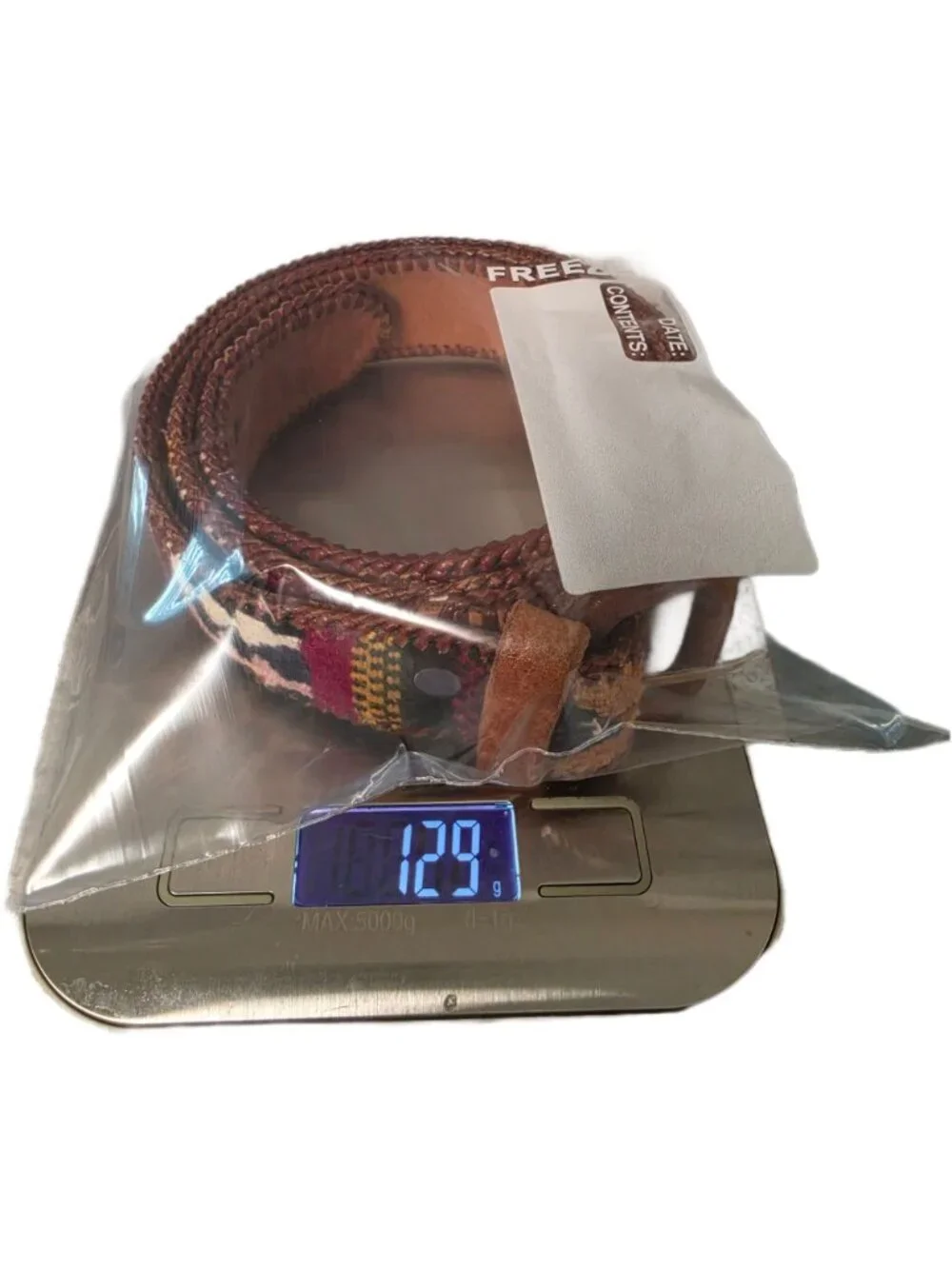 Vtg Guatemalan Woven Leather Belt 32 Mayan Motif